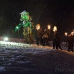 The Green man approaching Jack Frost ready to do battle.